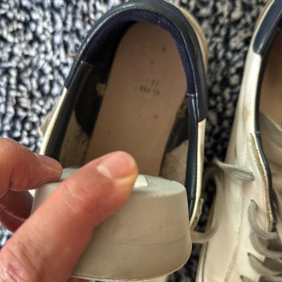 Golden Goose Superstar - in white leather with grey suede star & blue heel tab - Picture 9 of 12